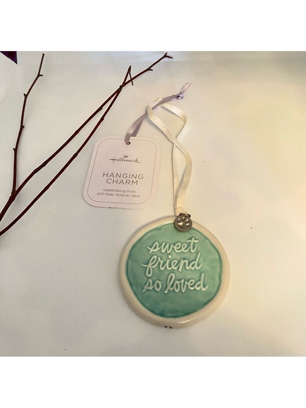 𝅺HALLMARK Hanging Charm Pet Ornament "Sweet Friend So Loved" New With Tag